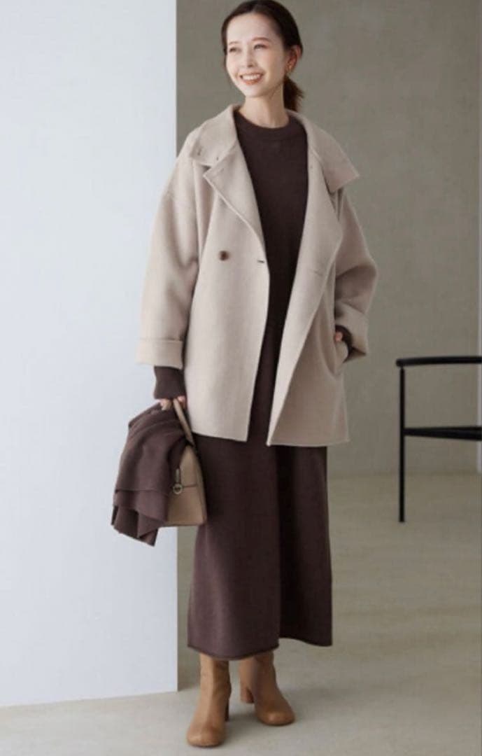 SLOBE IENA souple woolダブルフェイス スタンドコート