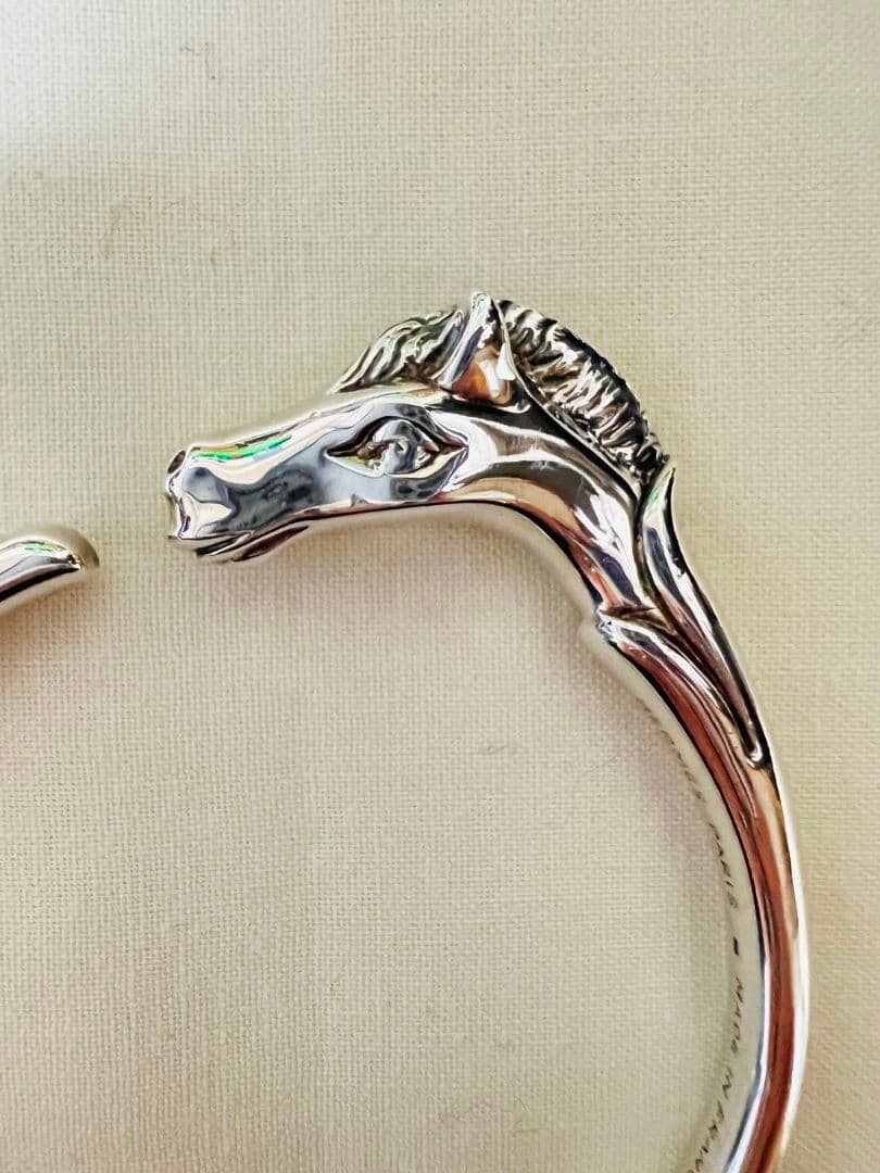 HERMES エルメス シュバルホース バングル メタル シルバー ヴィンテージ