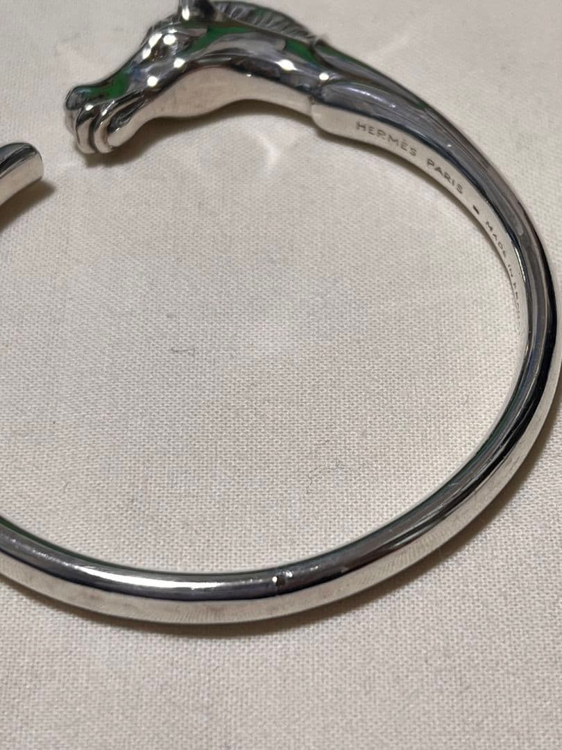 HERMES エルメス シュバルホース バングル メタル シルバー ヴィンテージ
