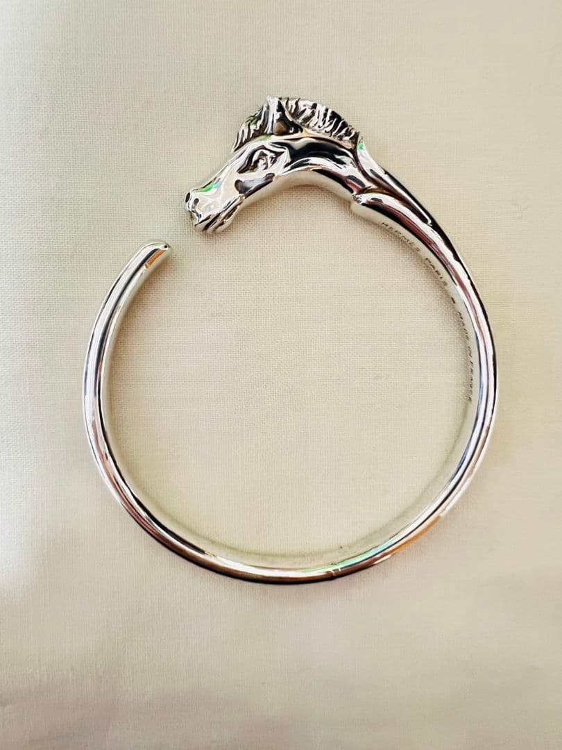 HERMES エルメス シュバルホース バングル メタル シルバー ヴィンテージ
