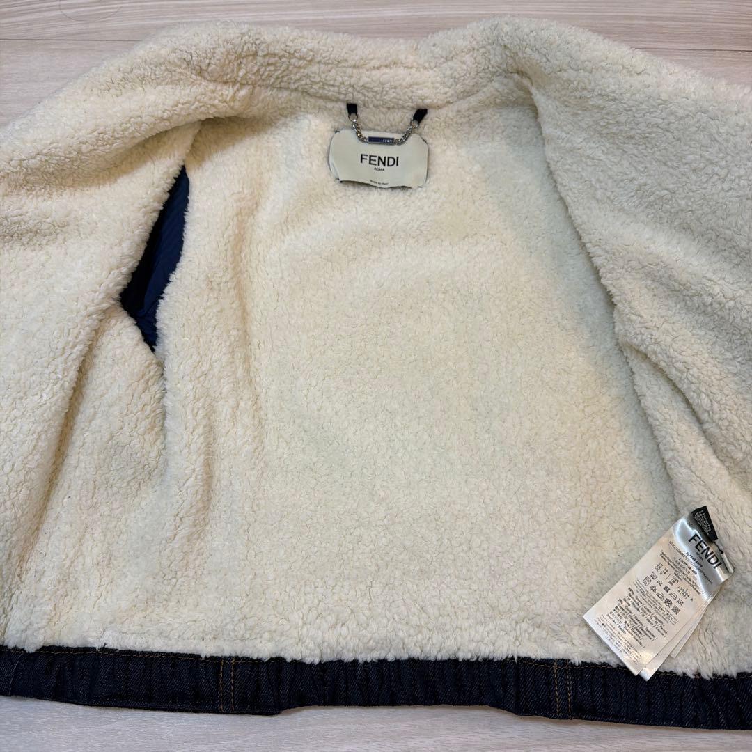FENDI デニムライダージャケット　ボア
