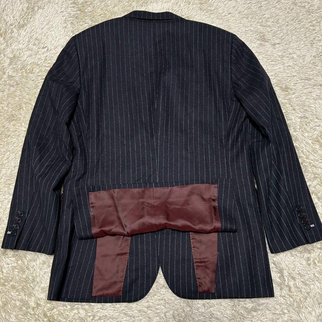 【美品】バーバリーブラックレーベル　スーツ　グレー　ストライプ　38L(M相当)