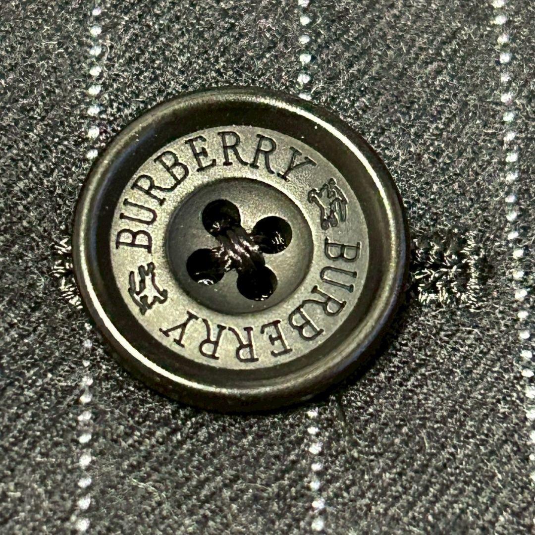 【美品】バーバリーブラックレーベル　スーツ　グレー　ストライプ　38L(M相当)