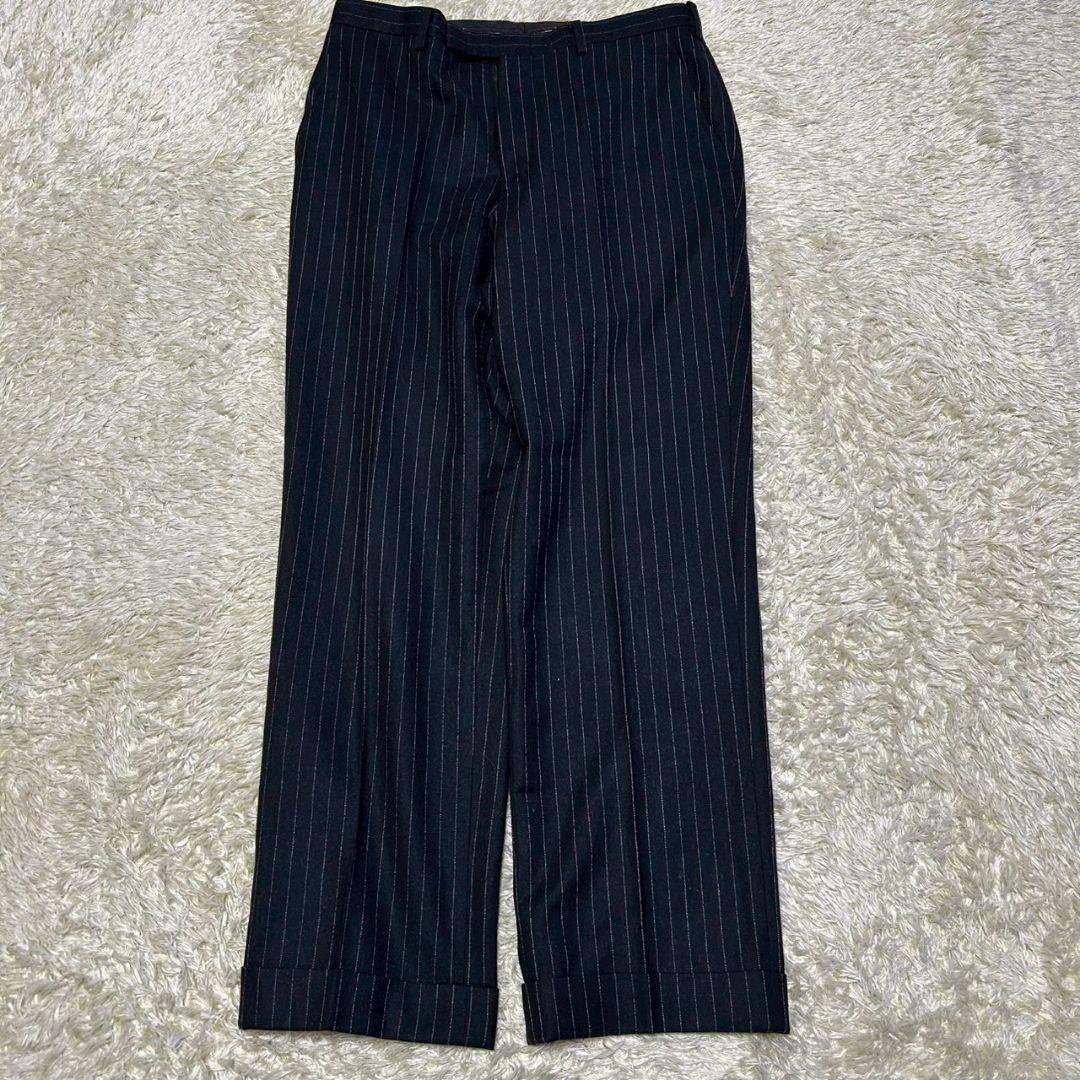 【美品】バーバリーブラックレーベル　スーツ　グレー　ストライプ　38L(M相当)