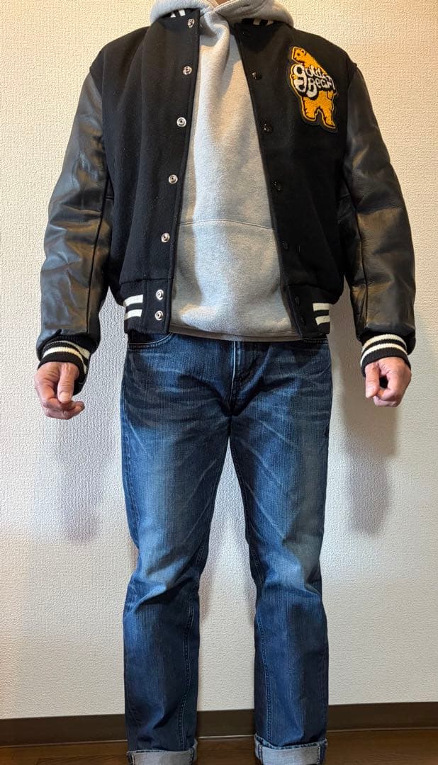 「ゴールデンベア」スタジャン　90年代ヴィンテージ　ブラック　サイズM