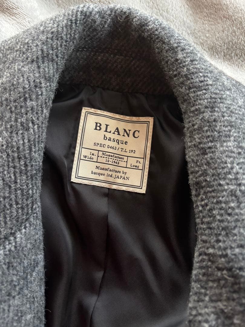 blanc basqueソフトメルトン×中綿キルティング異素材ブルゾンコート