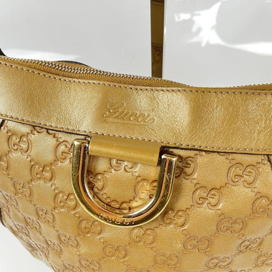 GUCCI グッチ ハンドバッグ レザー GG柄 アビー シマ　ゴールド金具