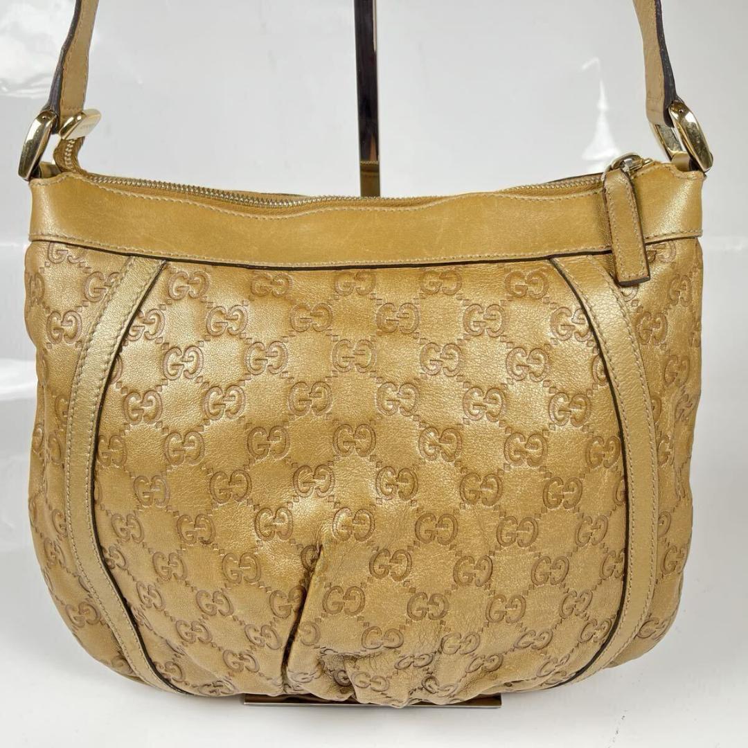 GUCCI グッチ ハンドバッグ レザー GG柄 アビー シマ　ゴールド金具