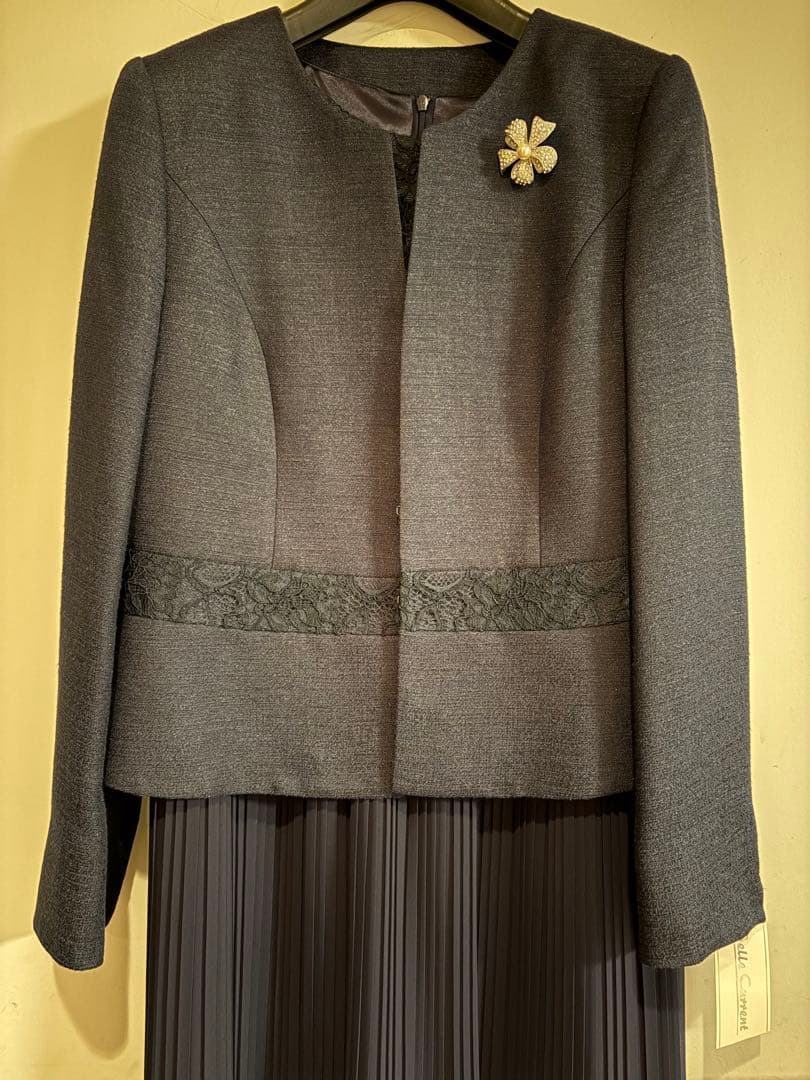 新品未使用　入学式　冠婚葬祭　ネイビー プリーツスカート セットアップ　11AR