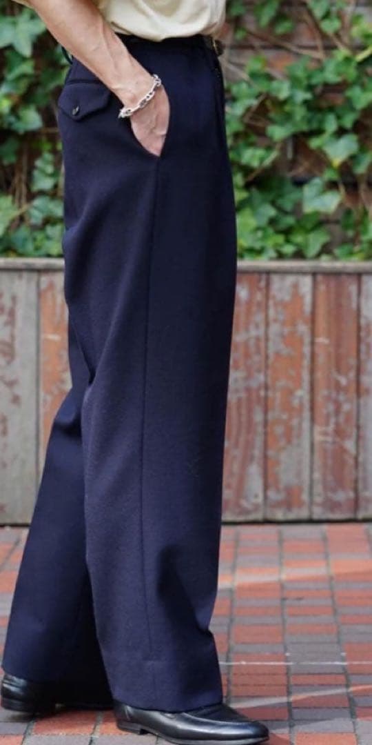 Phlannel ワイドテーパードトラウザー