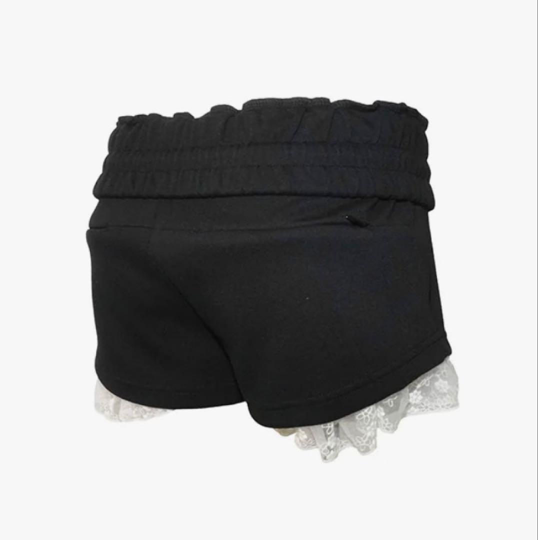 パンツ theredthread S jersey shorts lace black