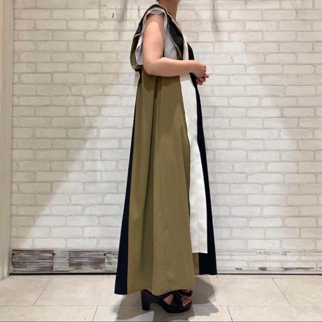 【新品タグ付】 Eimee Law テープデザインショルダーフリルドレス