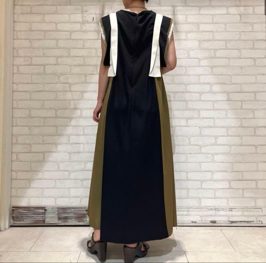 【新品タグ付】 Eimee Law テープデザインショルダーフリルドレス