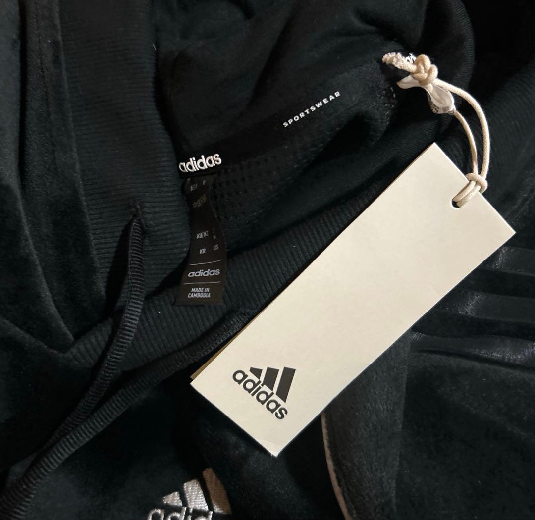 adidas ベロア セットアップ 上下 ブラック 新品 アディダス