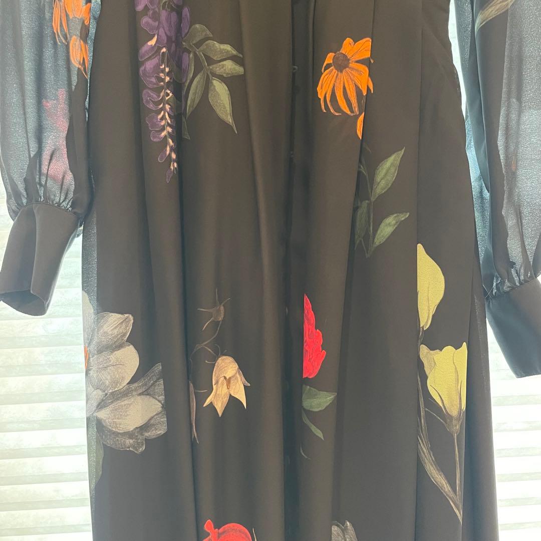 AMERI 花柄 長袖 マキシドレス