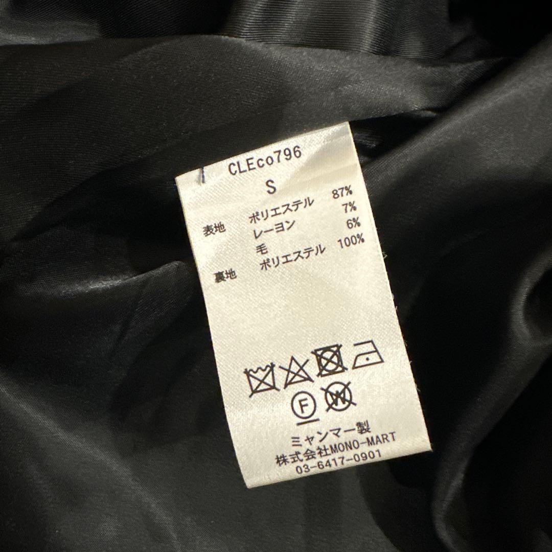 CLEL テックメルトンルーズ ダブルチェスターコート ブラック S