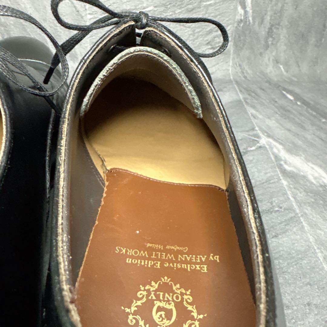 美品 ONLY グッドイヤーウェルト製法 革靴 Vibramソール 黒