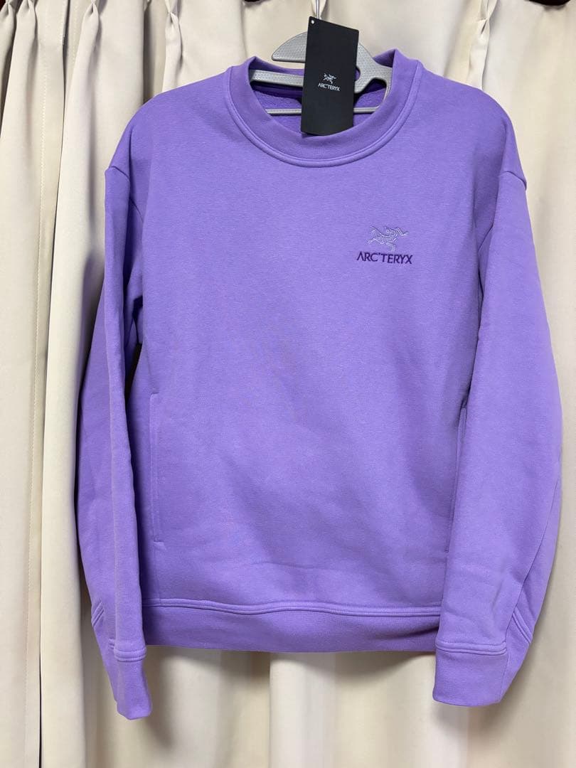 新品タグあり　ARC'TERYX パープル トレーナー　フリース　裏起毛 S/P