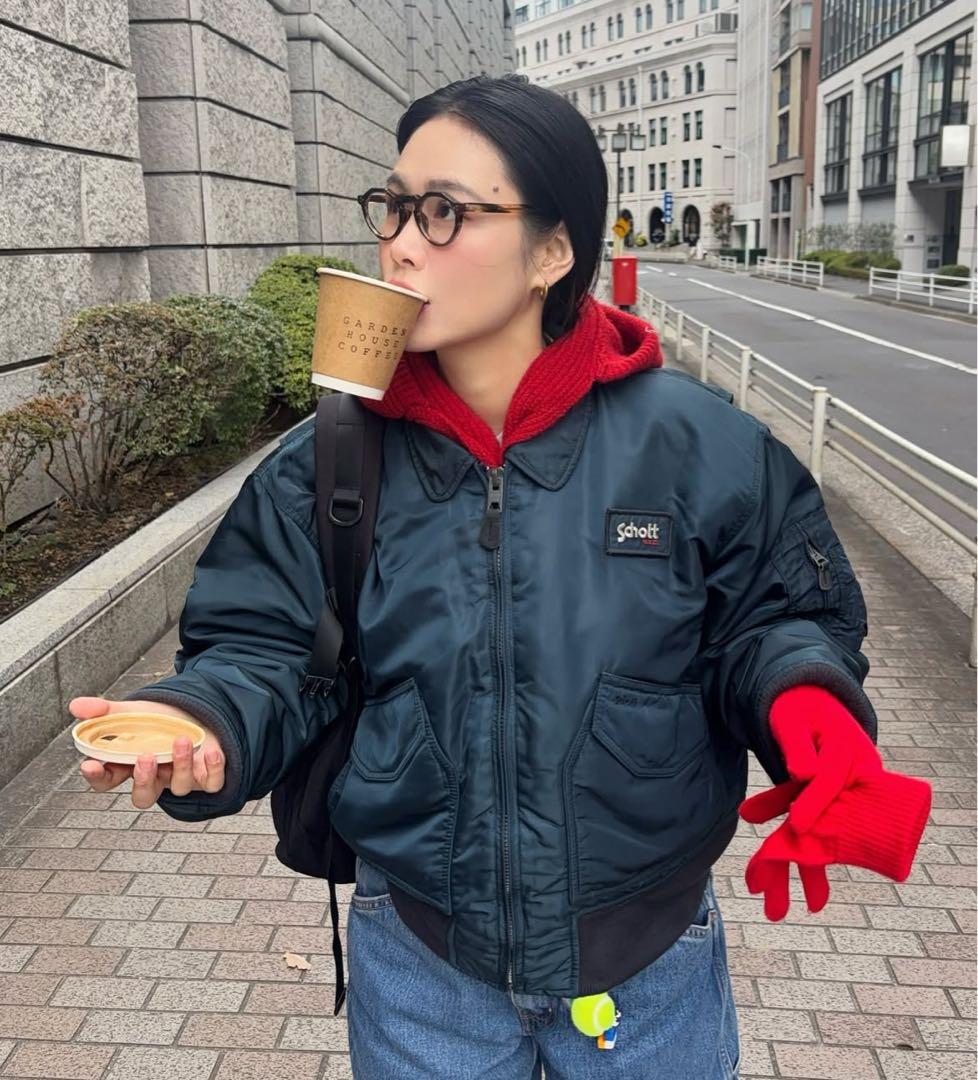 田中シェン着用 scott CWU-RジャケットMA-1フライトジャケット 黒