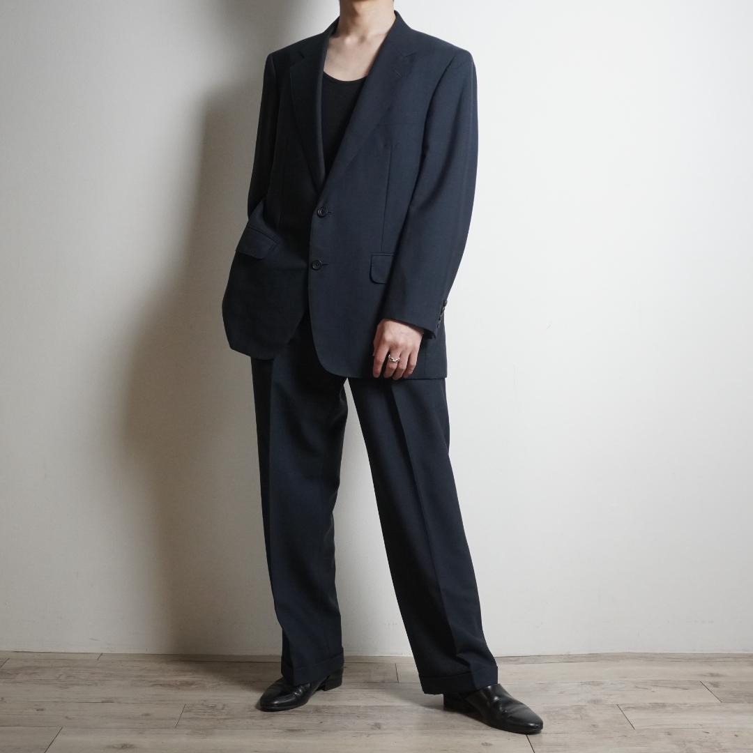 90s Burberrys シングルセットスーツ ネイビーブルー/VW176