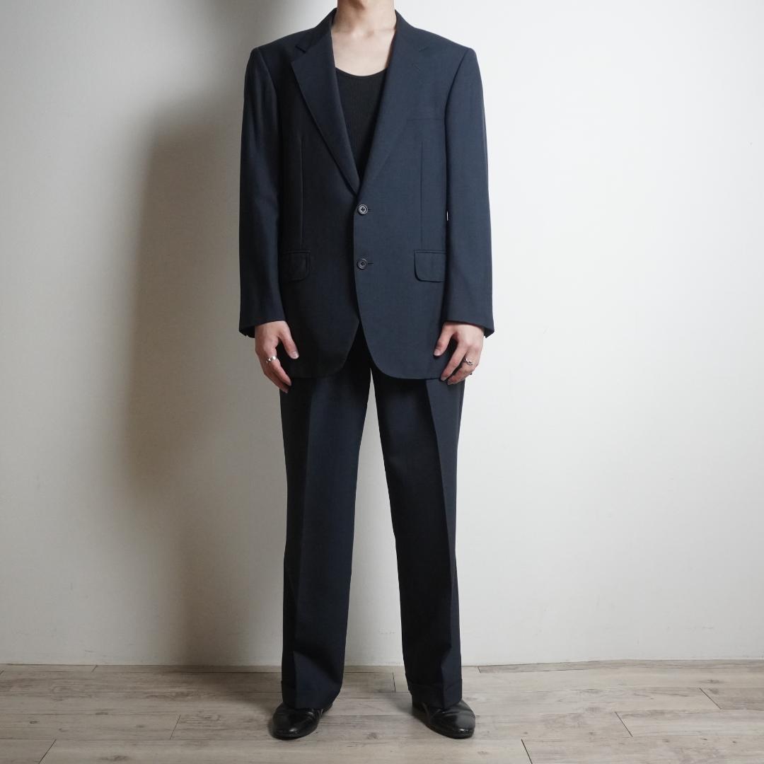 90s Burberrys シングルセットスーツ ネイビーブルー/VW176