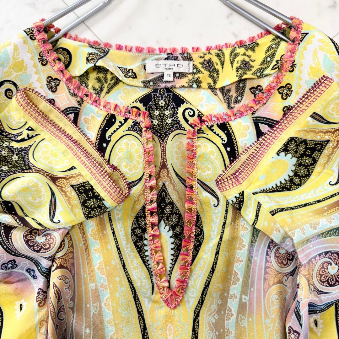 【美品】ETRO エトロ シルク フリンジ ペイズリー チュニック