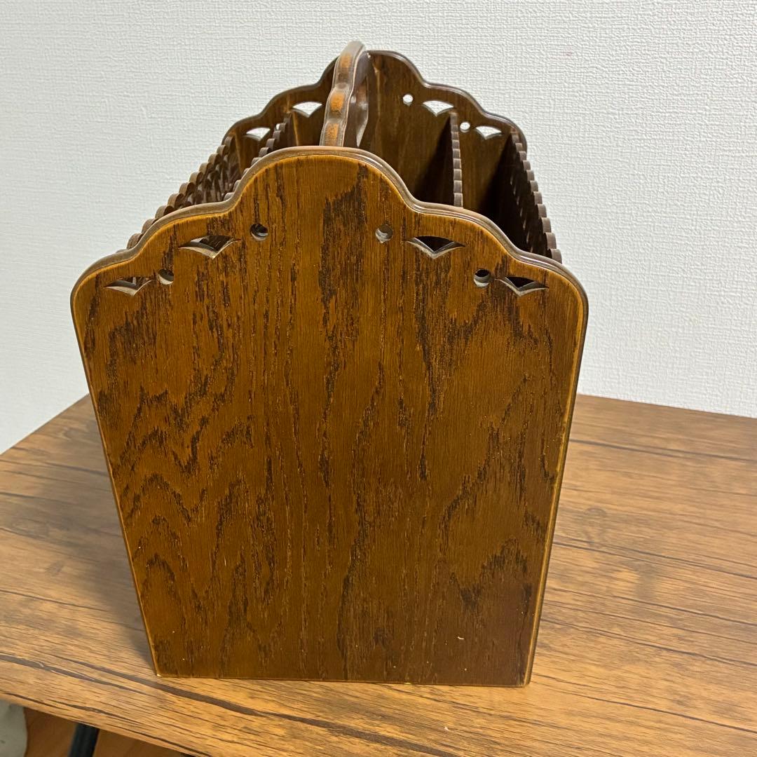 パリの雑貨屋 マガジンラック レース模様 レトロ アンティーク　木製 引き出し