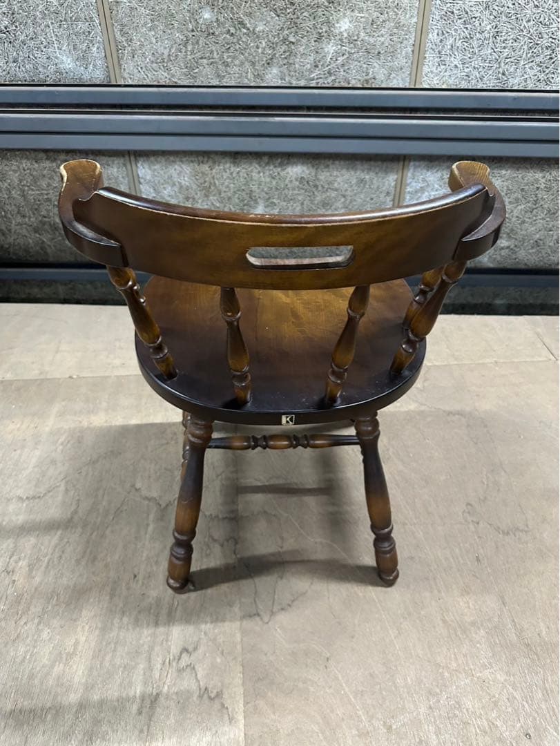 ④ 【飛騨産業 キツツキ】 ウィンザーチェア ダイニング 昭和レトロ 椅子