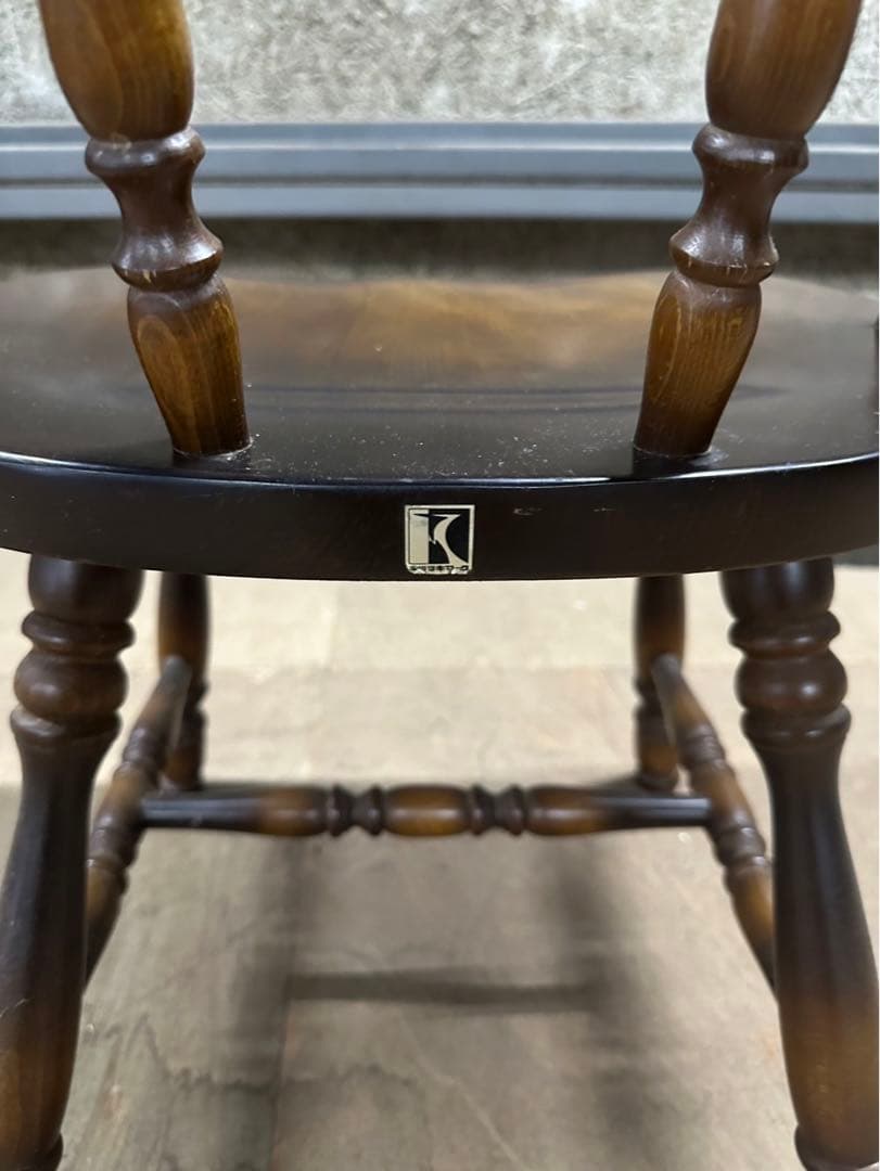 ④ 【飛騨産業 キツツキ】 ウィンザーチェア ダイニング 昭和レトロ 椅子