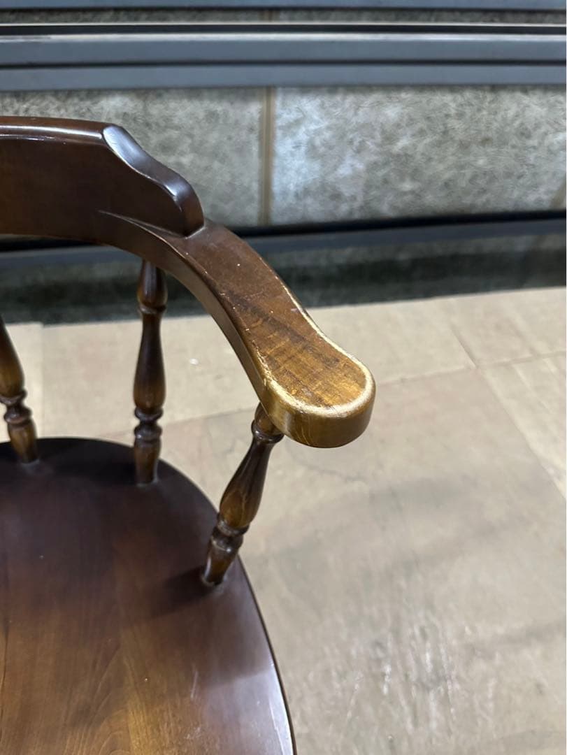 ④ 【飛騨産業 キツツキ】 ウィンザーチェア ダイニング 昭和レトロ 椅子