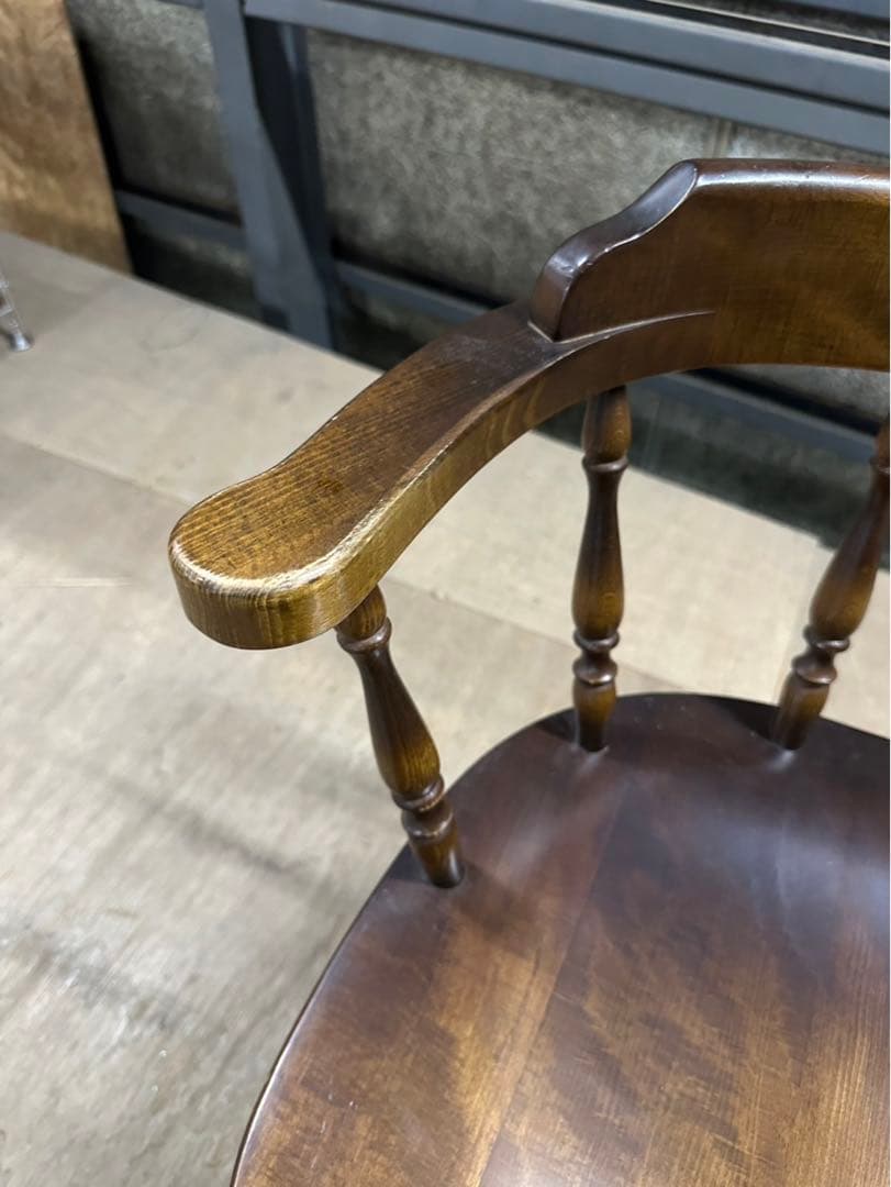 ④ 【飛騨産業 キツツキ】 ウィンザーチェア ダイニング 昭和レトロ 椅子