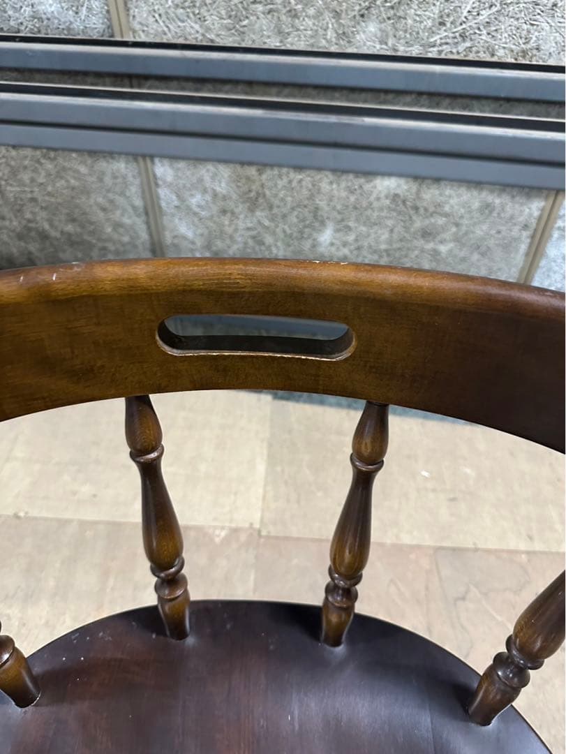 ④ 【飛騨産業 キツツキ】 ウィンザーチェア ダイニング 昭和レトロ 椅子