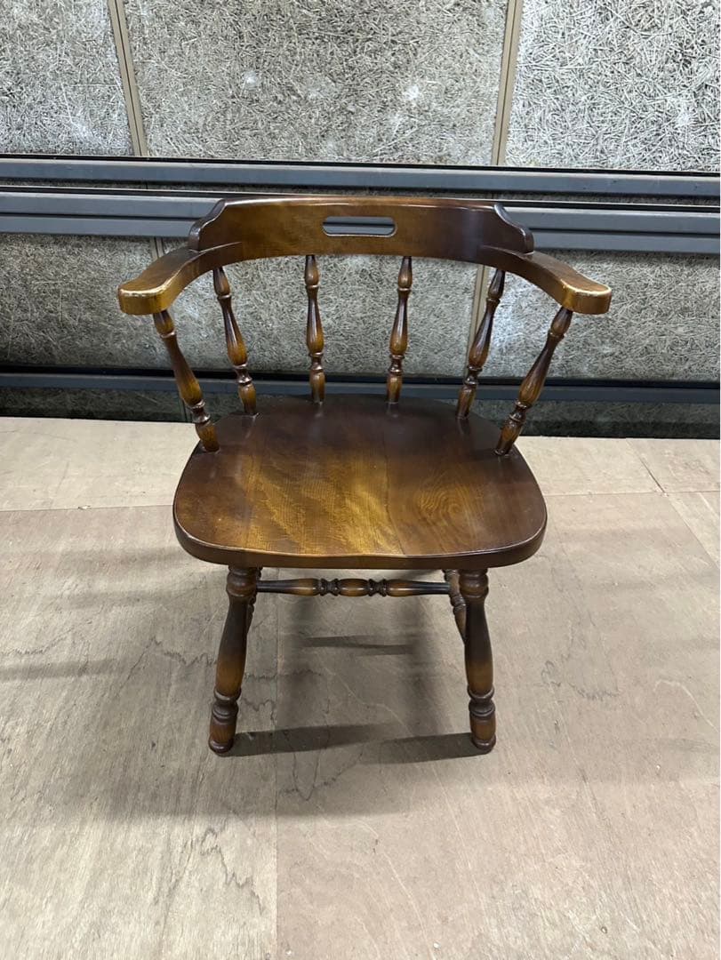 ④ 【飛騨産業 キツツキ】 ウィンザーチェア ダイニング 昭和レトロ 椅子