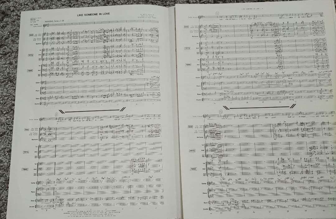 ボーカル　ビッグバンド譜面：LIKE SOME ONE IN LOVE
