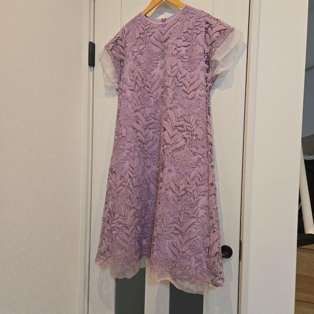 ADORE パープル レースワンピース　クリスマス　パープルピンク　上品