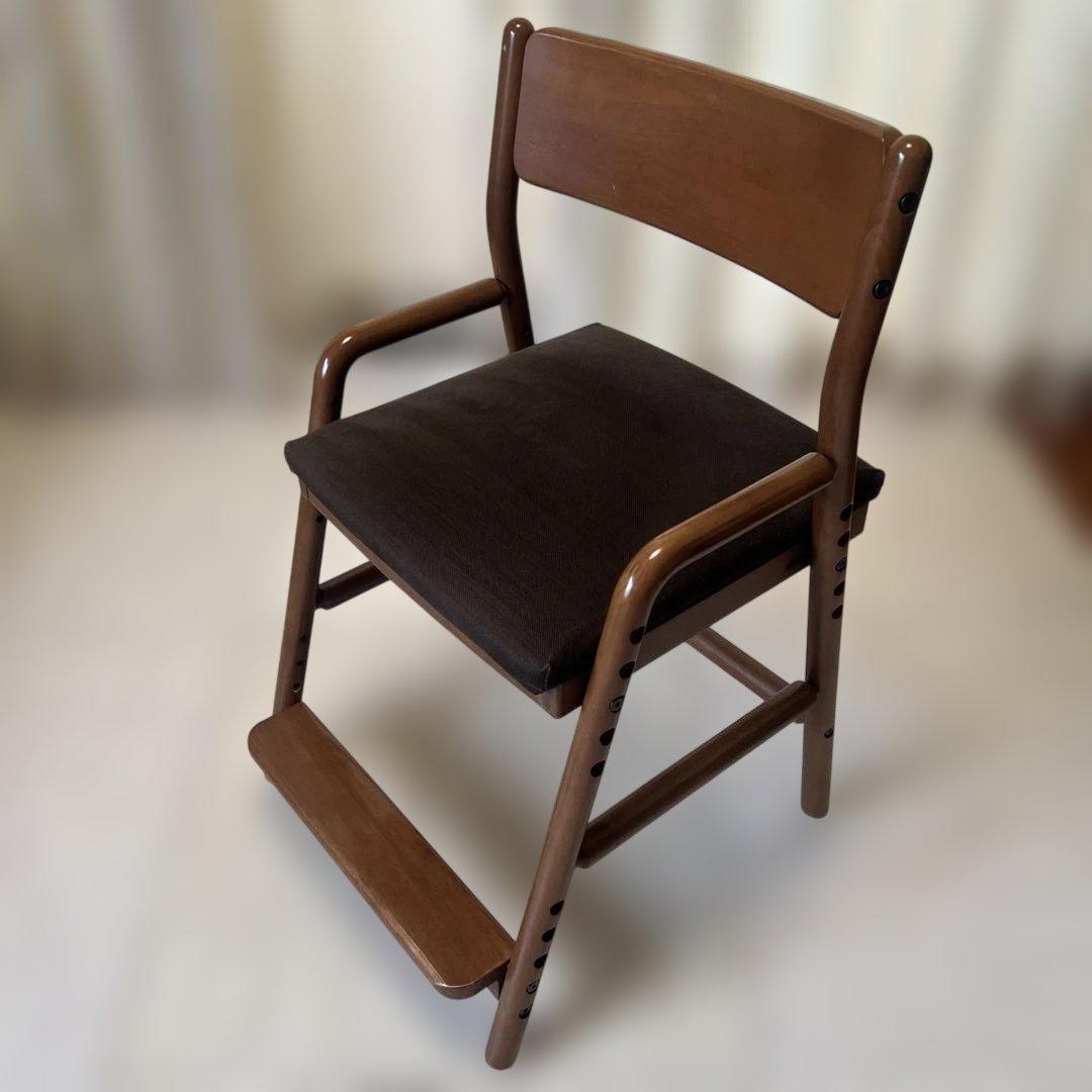 【梱包発送たのメル便での発送！！】キッズチェア ブラウン　学習椅子 ハイチェア