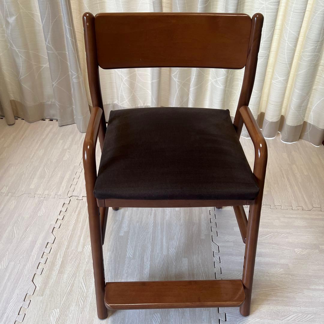 【梱包発送たのメル便での発送！！】キッズチェア ブラウン　学習椅子 ハイチェア