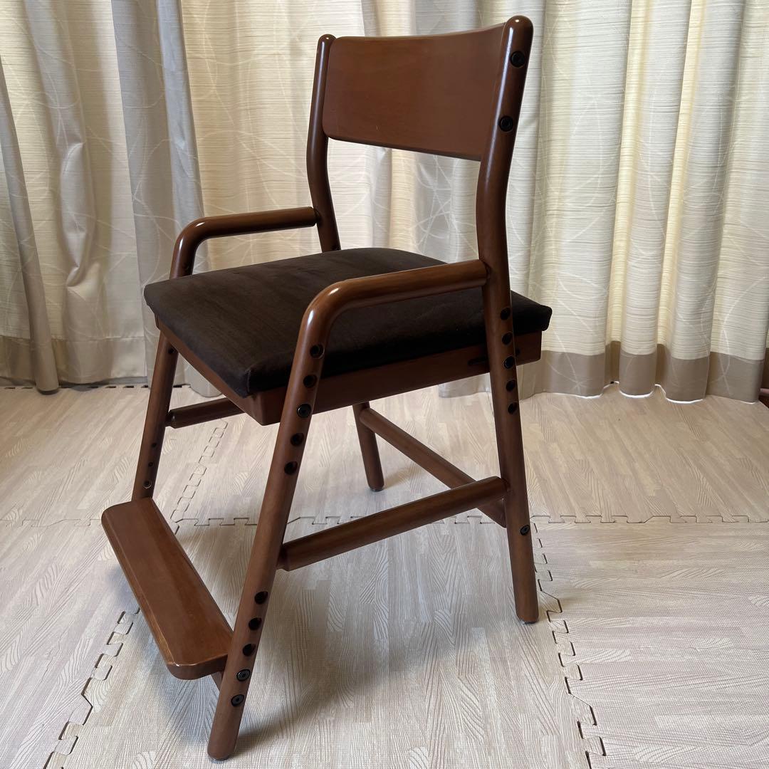 【梱包発送たのメル便での発送！！】キッズチェア ブラウン　学習椅子 ハイチェア