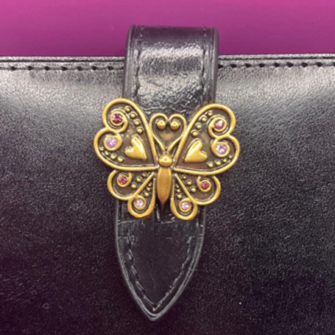 【新品】ANNA SUIロジェ財布★アナスイ薄マチコンパクト長財布ブラック