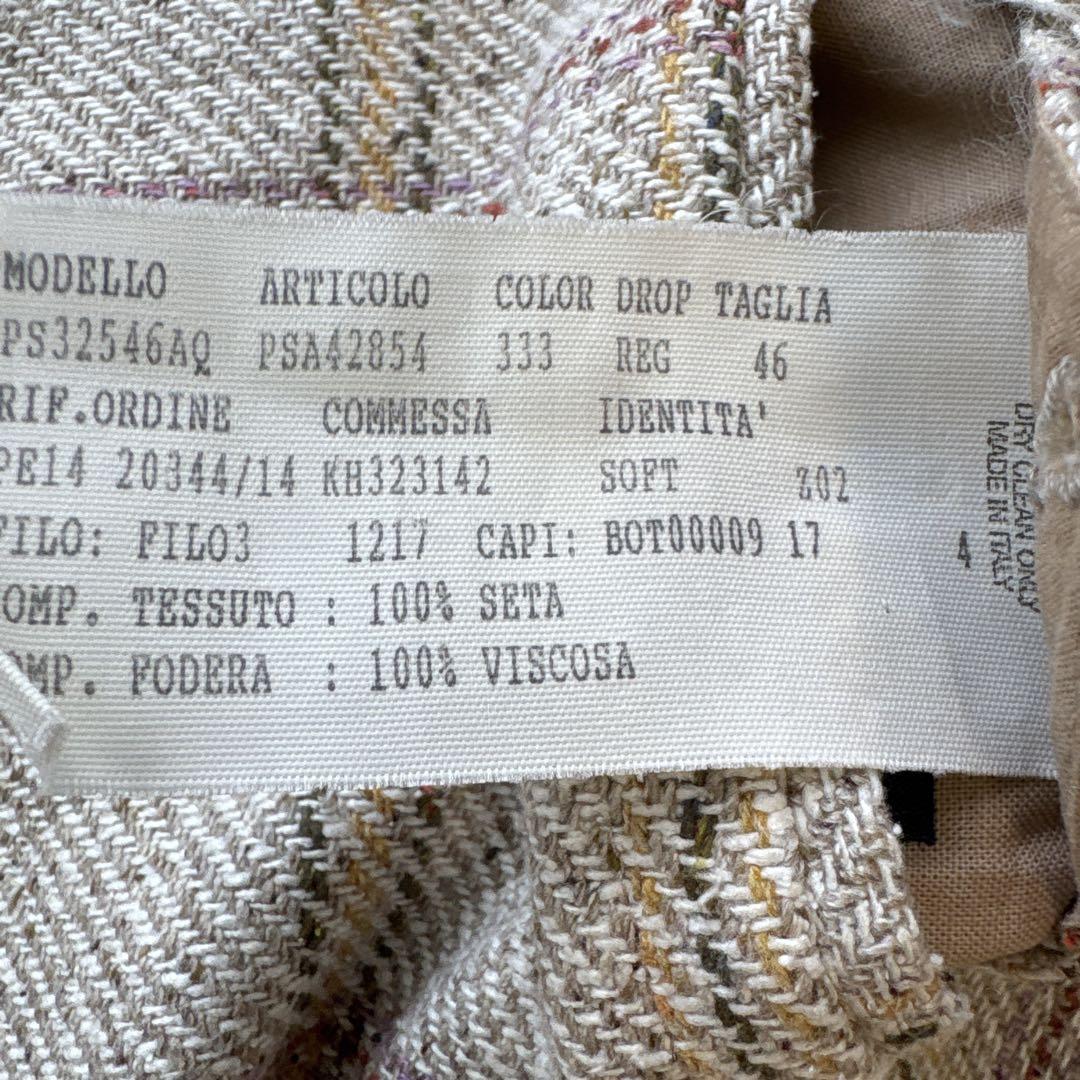 ロケット ラルディーニ　チェック柄 テーラードジャケット　シルク　M