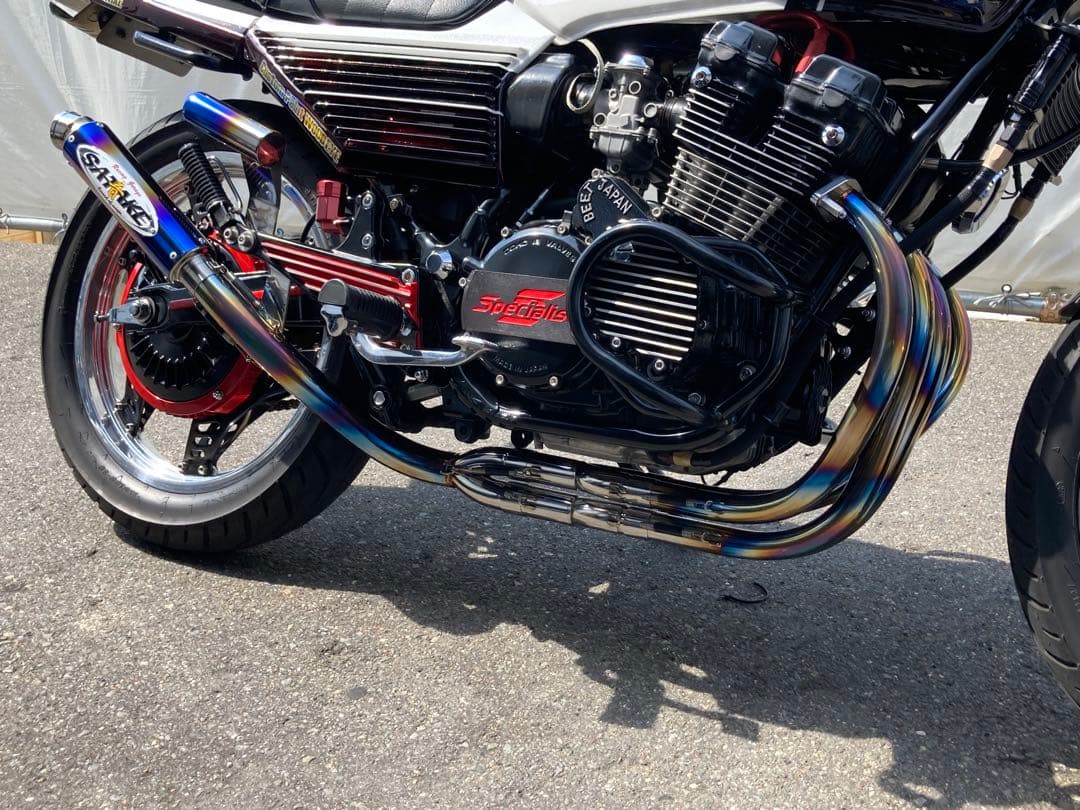 B*S様 ホンダ　CBX400F サタケ 手曲げ　ステンレスマフラー45パイ
