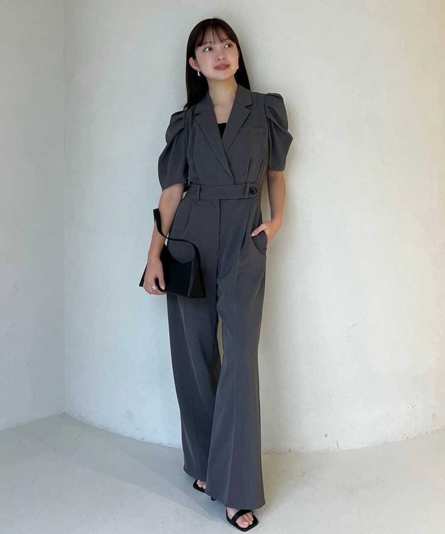 テーラードオールインワン　anuans ネイビー