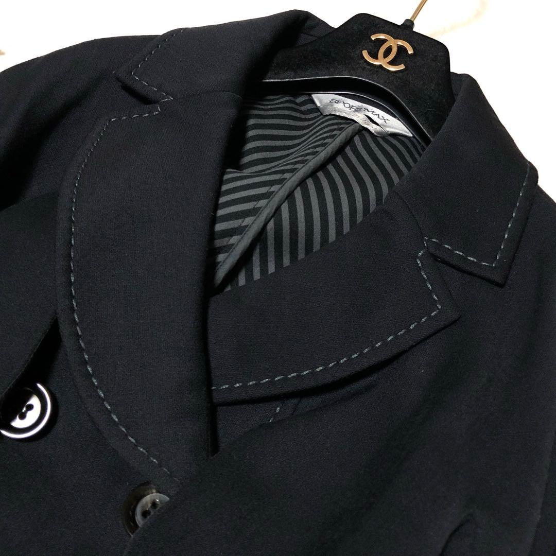 ほぼ未使用　スポーツマックス　チェスターコート　ダブル　ラナウール　シルク　42