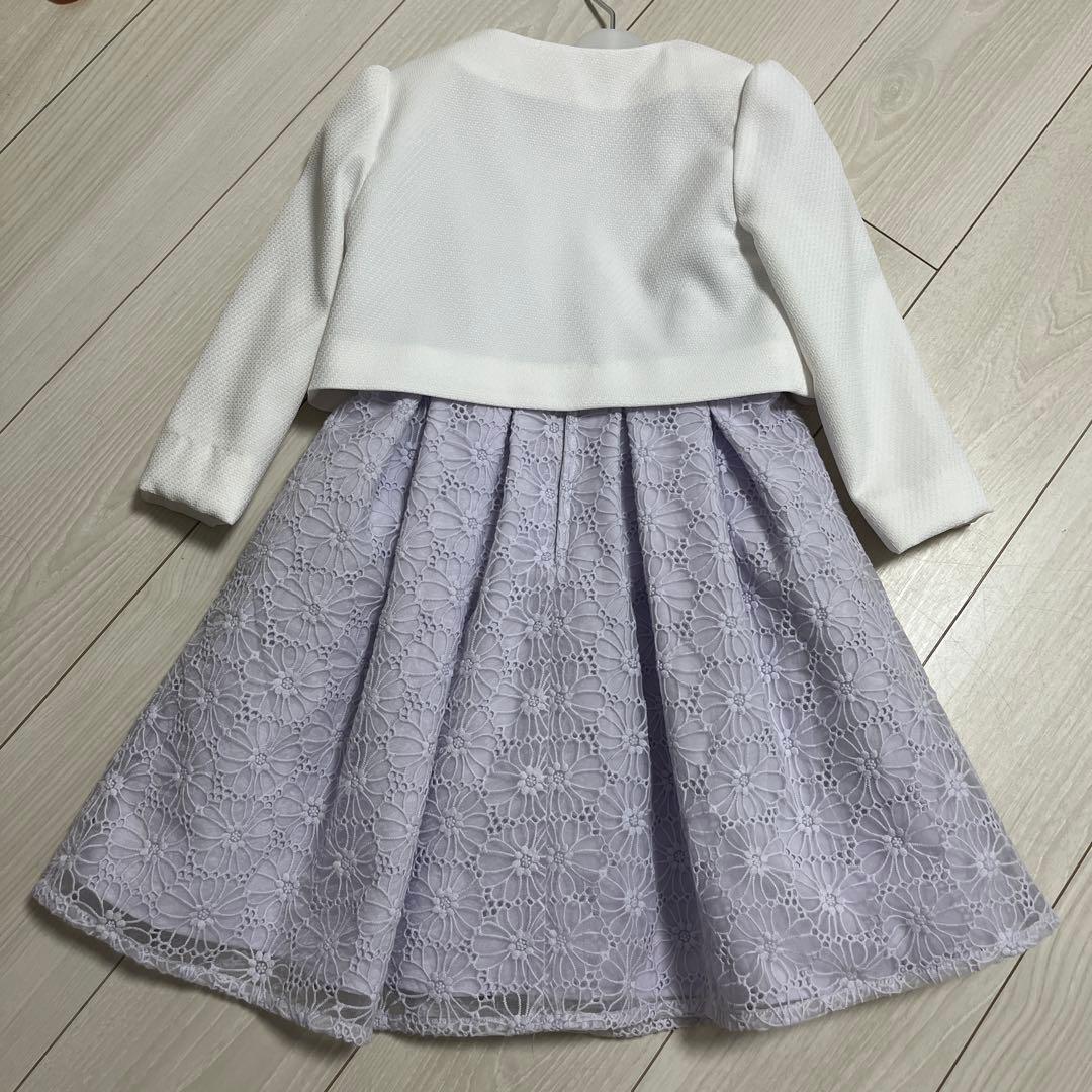 プティマイン　フォーマルワンピースセット　120 コサージュ付　入学式　卒園式