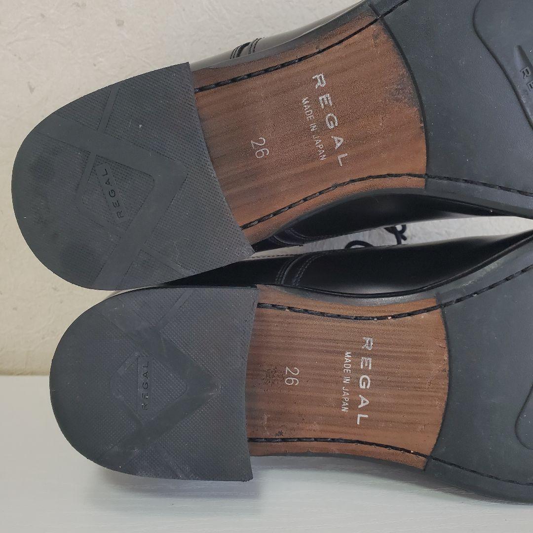 REGAL リーガル スクエアトゥ 本革レザーシューズ ビジネスシューズ黒 26