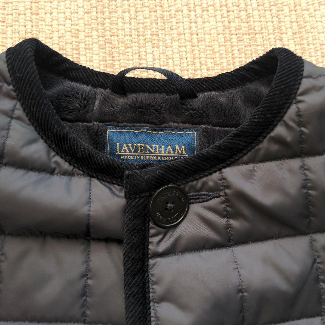美品LAVENHAMキルティング ロングコート サイズ38ネイビー紺