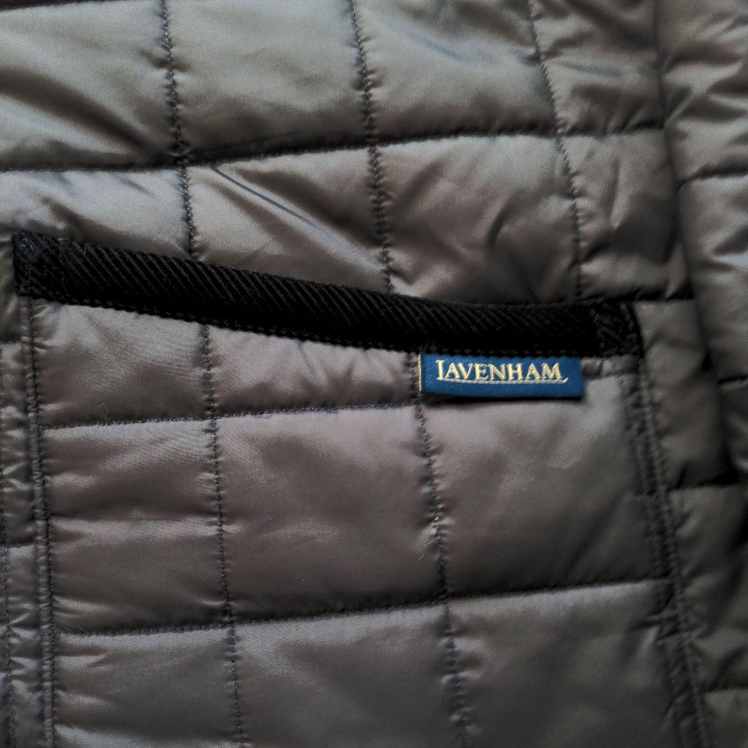 美品LAVENHAMキルティング ロングコート サイズ38ネイビー紺