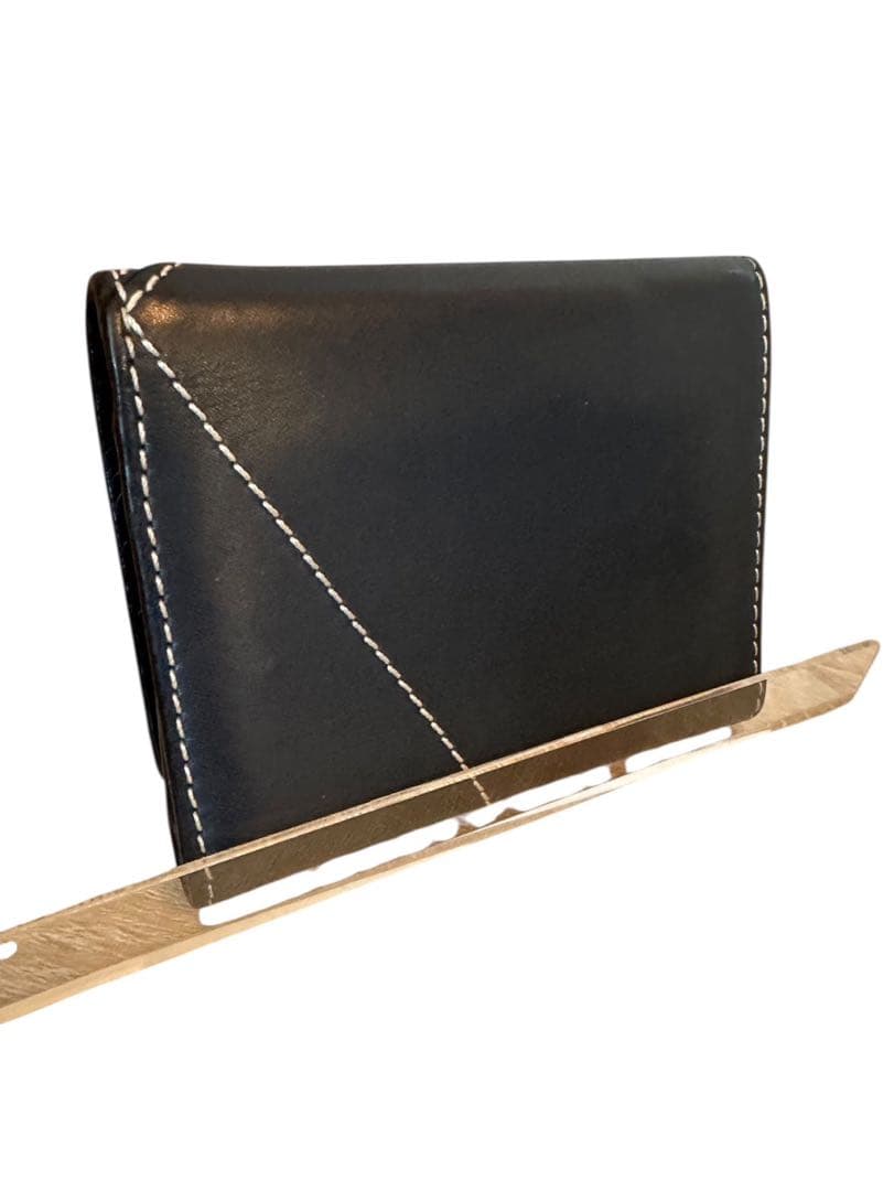 『極美品』LOEWE ブラックレザー 三つ折り財布