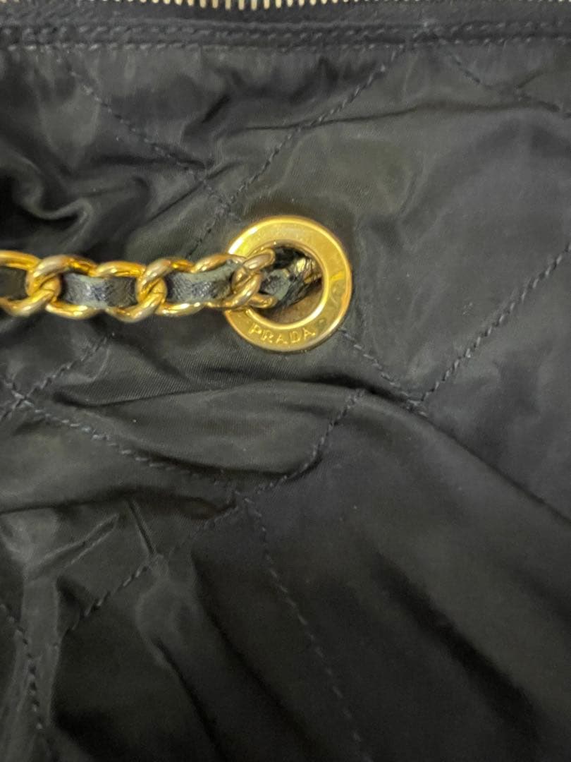 PRADA プラダ ナイロン チェーンショルダーバッグ ブラック