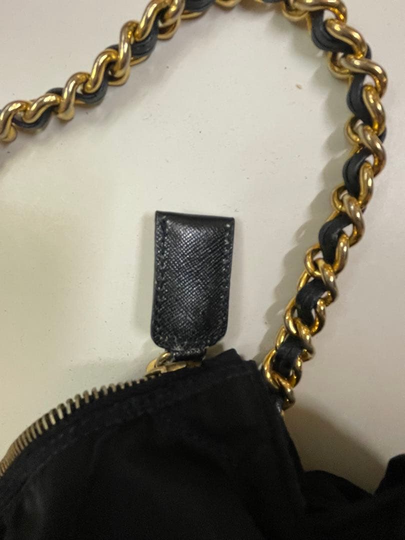 PRADA プラダ ナイロン チェーンショルダーバッグ ブラック